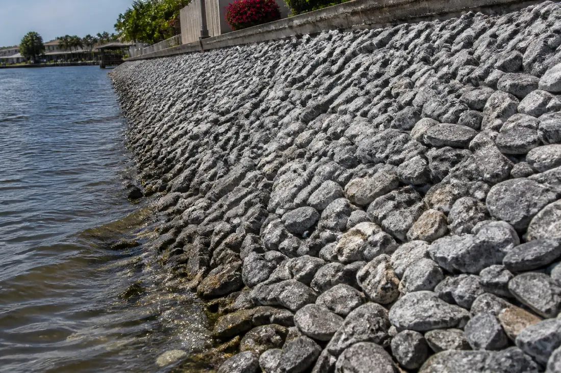 Riprap and rock revetment — seawall repair