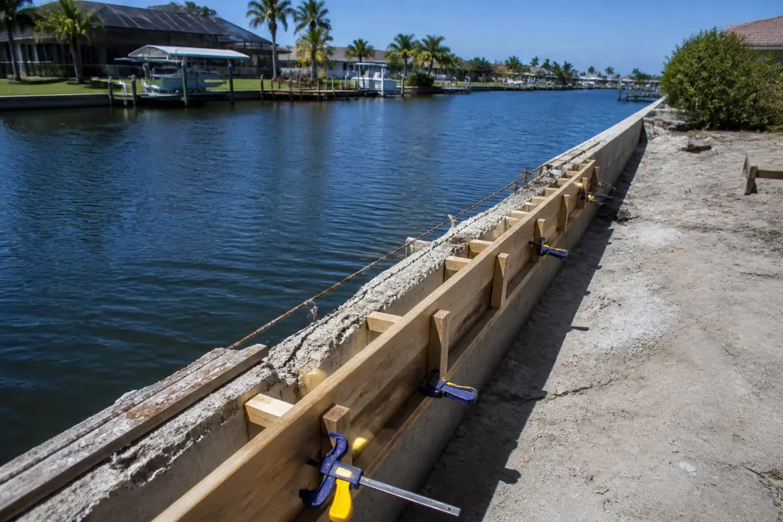Seawall Cap Repair by Cape Coral Seawall Pros